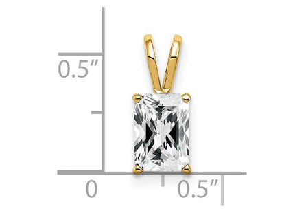 14k Emerald Cut Cubic Zirconia pendant (Style XP421CZ)