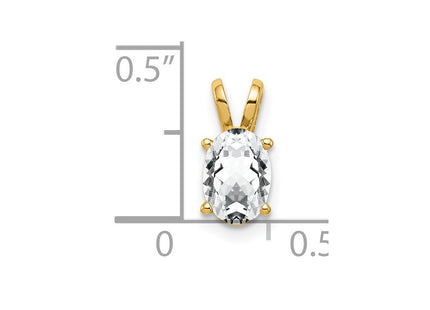 14k Oval Cubic Zirconia pendant (Style XP422CZ)