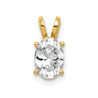 14K Oval Cubic Zirconia pendant, 11 x 5mm