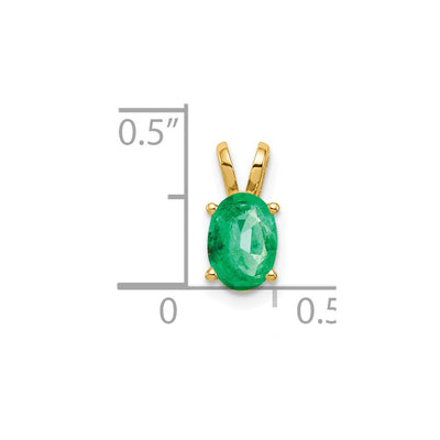 14K Oval Emerald Pendant