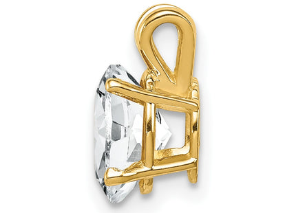 14K gold cubic zirconia oval pendant, alternate view