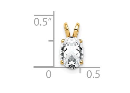 14K gold cubic zirconia oval pendant, another view