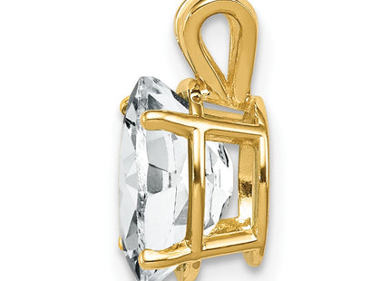 14K gold cubic zirconia oval pendant, alternate view