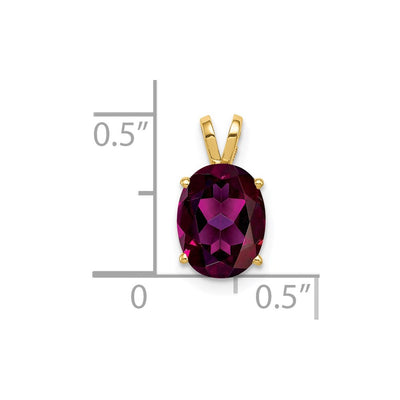 14K Oval Rhodolite Garnet pendant