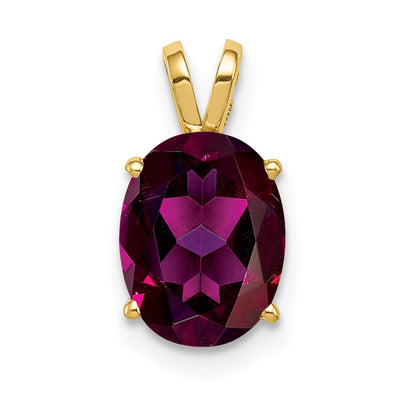 14K gold garnet oval pendant
