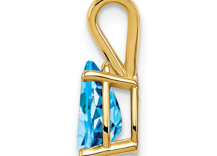 14K gold blue topaz pendant, alternate view