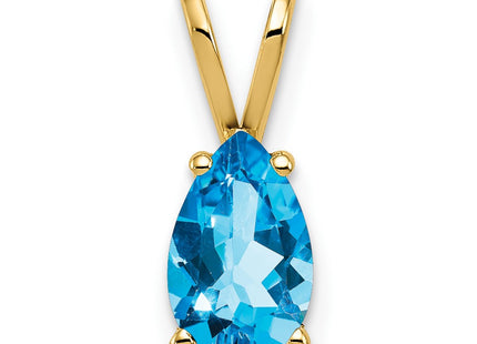 14K gold blue topaz pendant