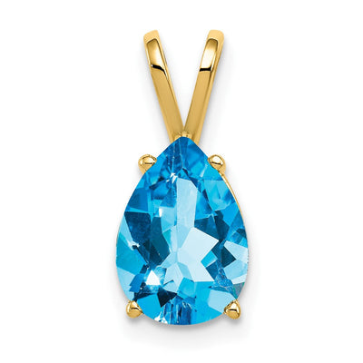 14K gold blue topaz pendant