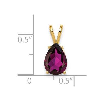 14K Pear Rhodolite Garnet pendant