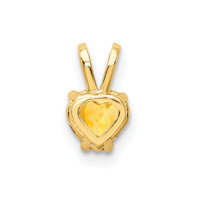 14K Heart Citrine pendant