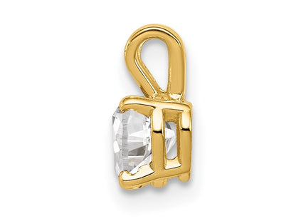14K gold cubic zirconia heart pendant, alternate view