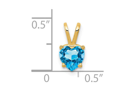 14k Heart Blue Topaz pendant (Style XP429BT)