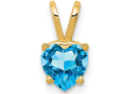 14k Heart Blue Topaz pendant (Style XP429BT)