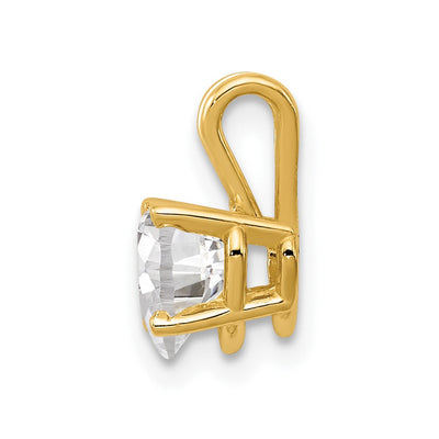 14K Heart Cubic Zirconia pendant, 12 x 6mm