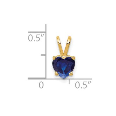14K Heart Sapphire Pendant