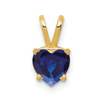 14K gold sapphire heart pendant