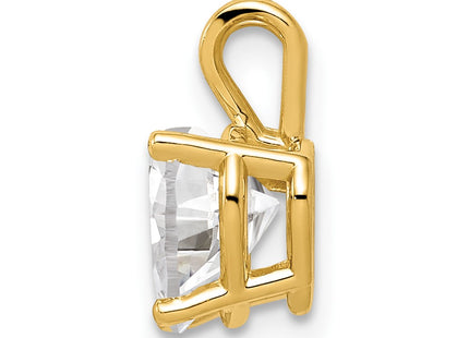 14K gold cubic zirconia heart pendant, alternate view