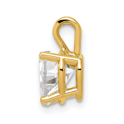 14K Heart Cubic Zirconia pendant, 12 x 7mm