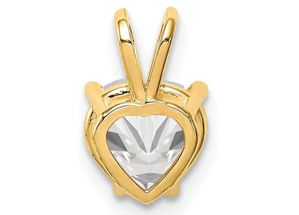 14K gold cubic zirconia heart pendant, another view