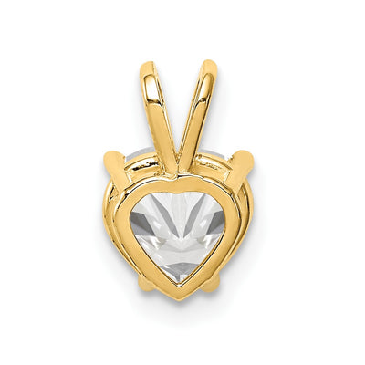 14K Heart Cubic Zirconia pendant, 12 x 7mm