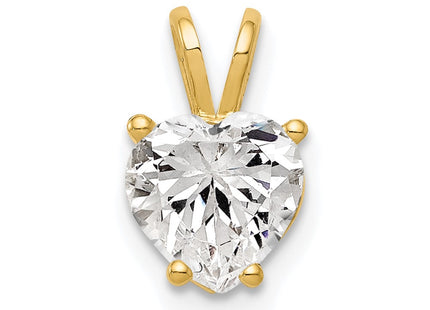 14K gold cubic zirconia heart pendant