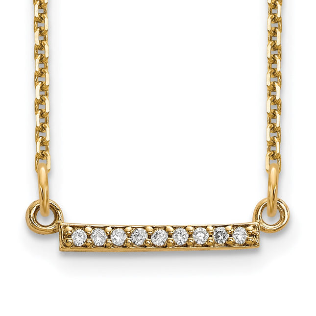 14K gold diamond bar chain