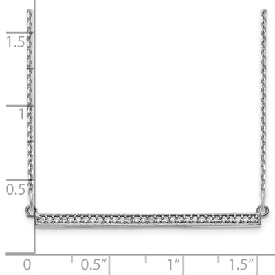 14K White Gold Polished 1/8 carat Diamond Bar Necklace