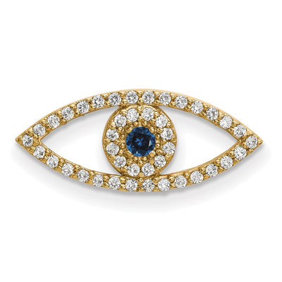 14K gold diamond evil eye chain