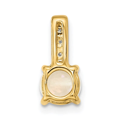 14K Diamond and Opal Polished Pendant