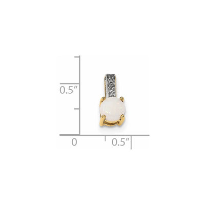 14K Diamond and Opal Polished Pendant