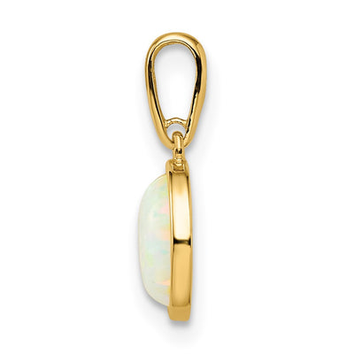 14K Lab Created Opal Pendant