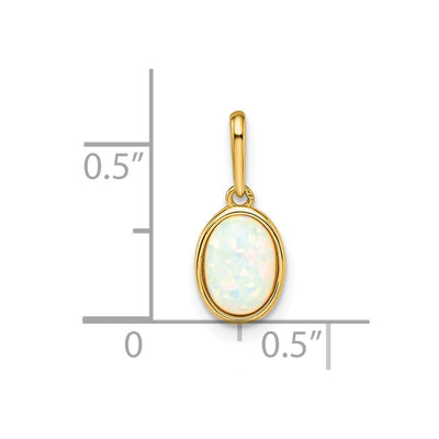 14K Lab Created Opal Pendant