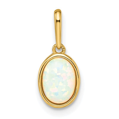 14K Lab Created Opal Pendant