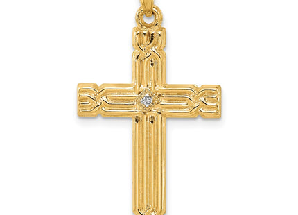 14K gold diamond cross pendant