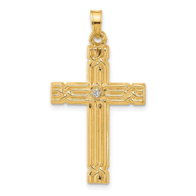 14K gold diamond cross pendant