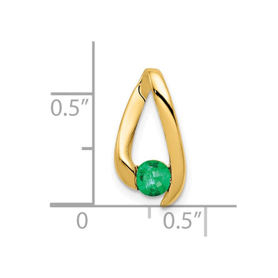 14K Round Emerald Chain Slide