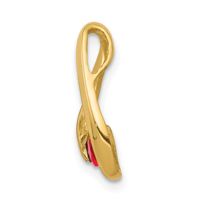 14K Round Ruby Chain Slide