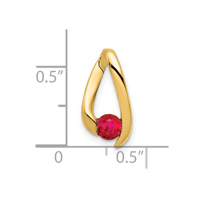 14K Round Ruby Chain Slide