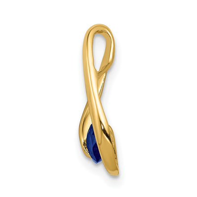 14K Round Sapphire Chain Slide