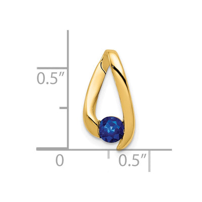 14K Round Sapphire Chain Slide