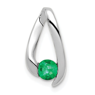 14K white gold emerald chain
