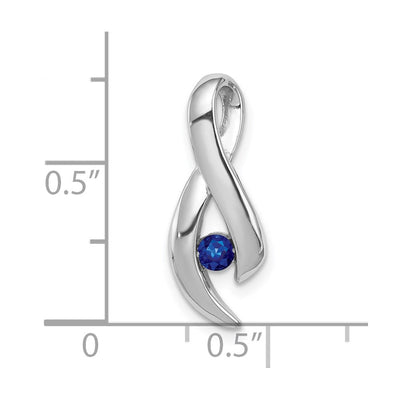 14K White Gold Sapphire Ribbon Slide Fits up to Fancy Omega