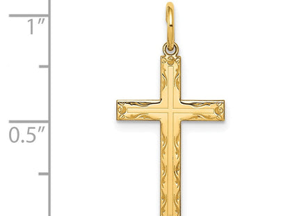 14K Laser Designed Cross Pendant (Style XR1009)