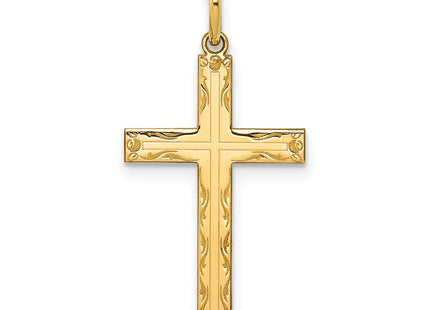 14K Laser Designed Cross Pendant (Style XR1009)