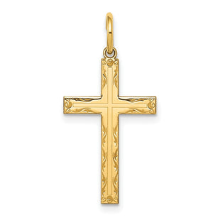 14K Laser Designed Cross Pendant (Style XR1009)