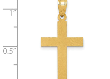 14K gold cross pendant, another view