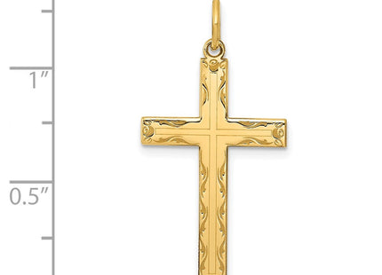 14K Laser Designed Cross Pendant (Style XR1010)