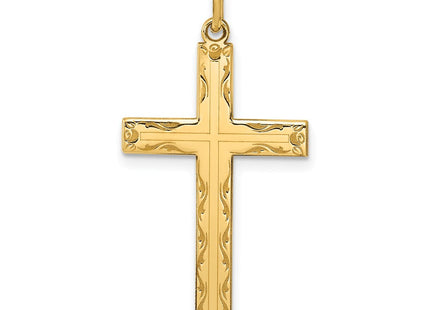 14K Laser Designed Cross Pendant (Style XR1010)