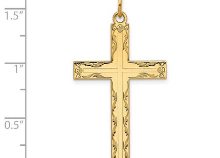 14K Laser Designed Cross Pendant (Style XR1011)