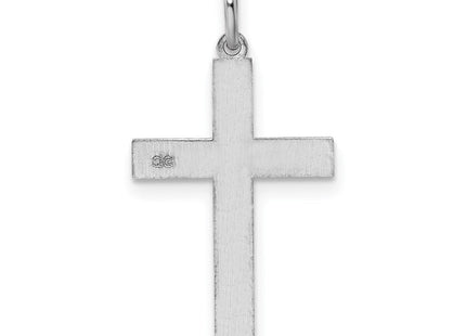 14K White Gold Laser Designed Cross Pendant (Style XR1013)